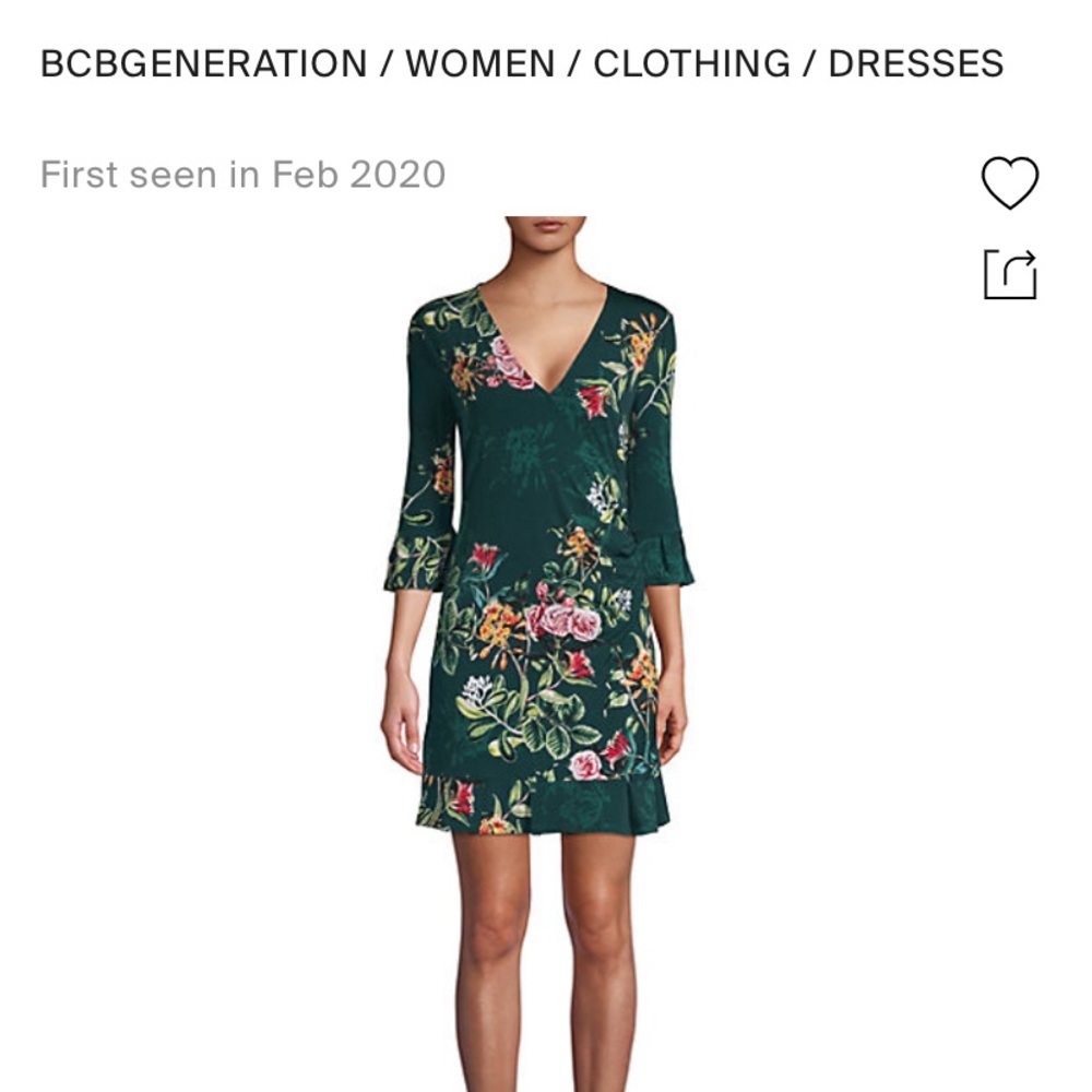 Green Floral Surplice BCBGeneration dress